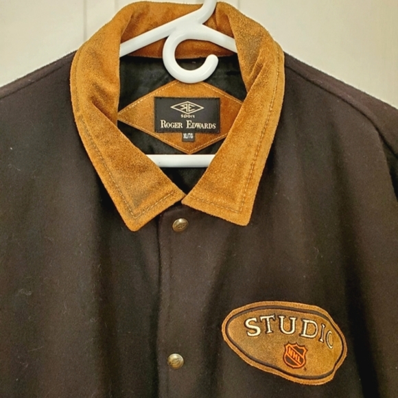 NHL Vintage Wool and Leather Bomber - Black and brown - XL - Picture 2 of 6